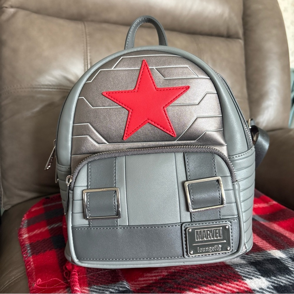 Loungefly Marvel Gray and Red Kids Backpack